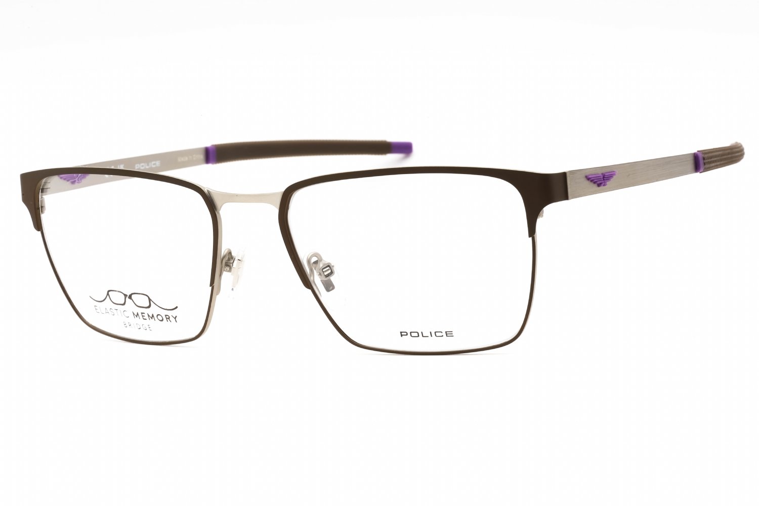 Police VPLG79 Brown Silver / Clear Lens 8BMY 56-18-145 MM