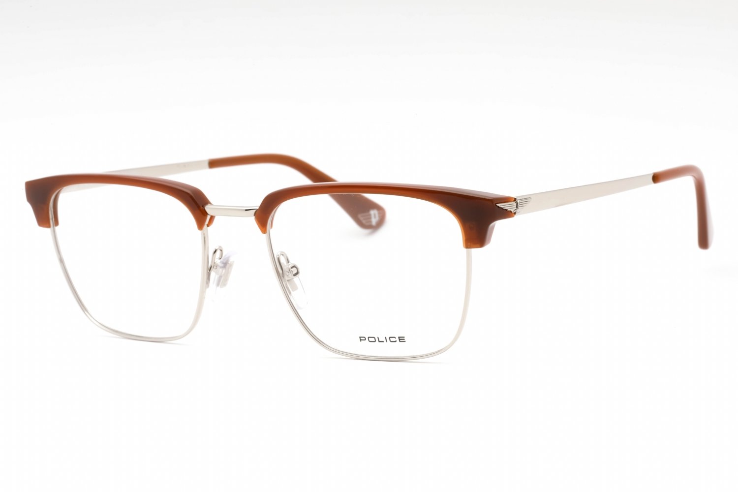 Police VPLL64 Palladium/Brown / Clear Lens 0579 51-19-145 MM