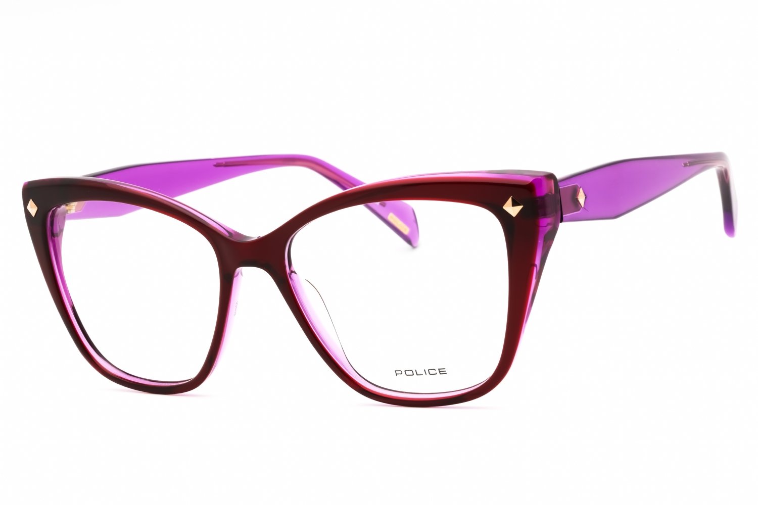 Police VPLM03 BURGUNDY/PURPLE/clear demo lens 01CI 53-16-140 MM