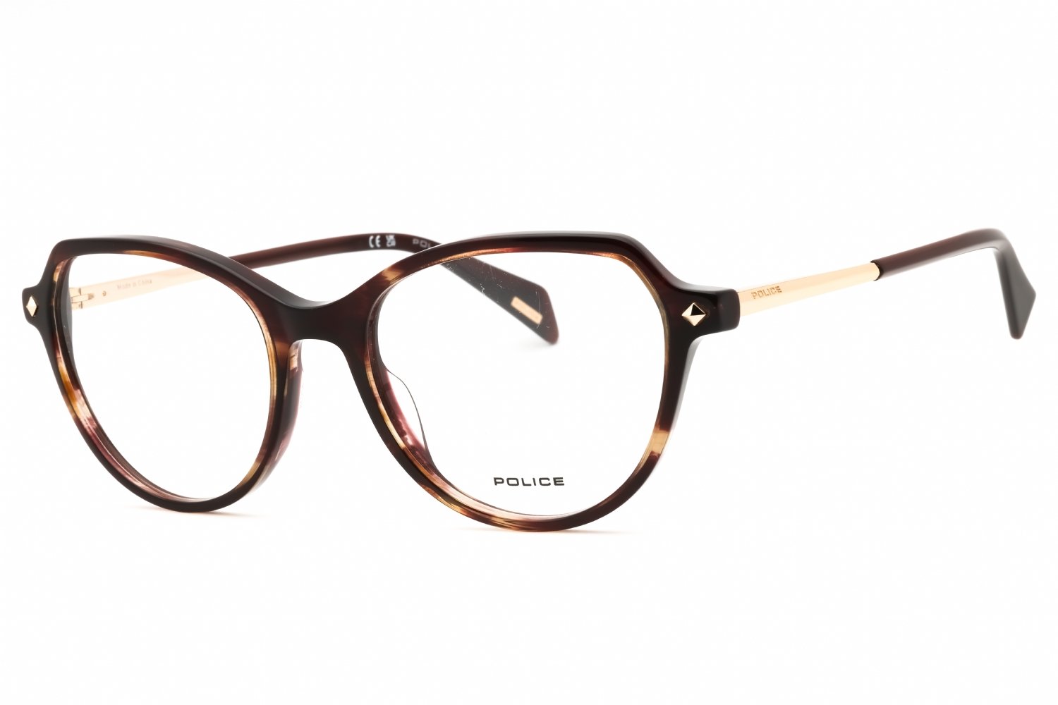 Police VPLM07 SHINY TRANSP.OLIVE BROWN/clear demo lens 0AG9 52-18-140 MM