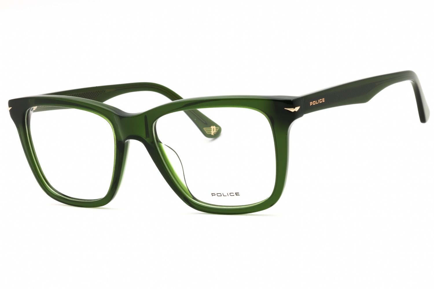 Police VPLN19 SHINY TRANSPARENT GREEN/Clear demo lens 0G61 53-18-145 MM