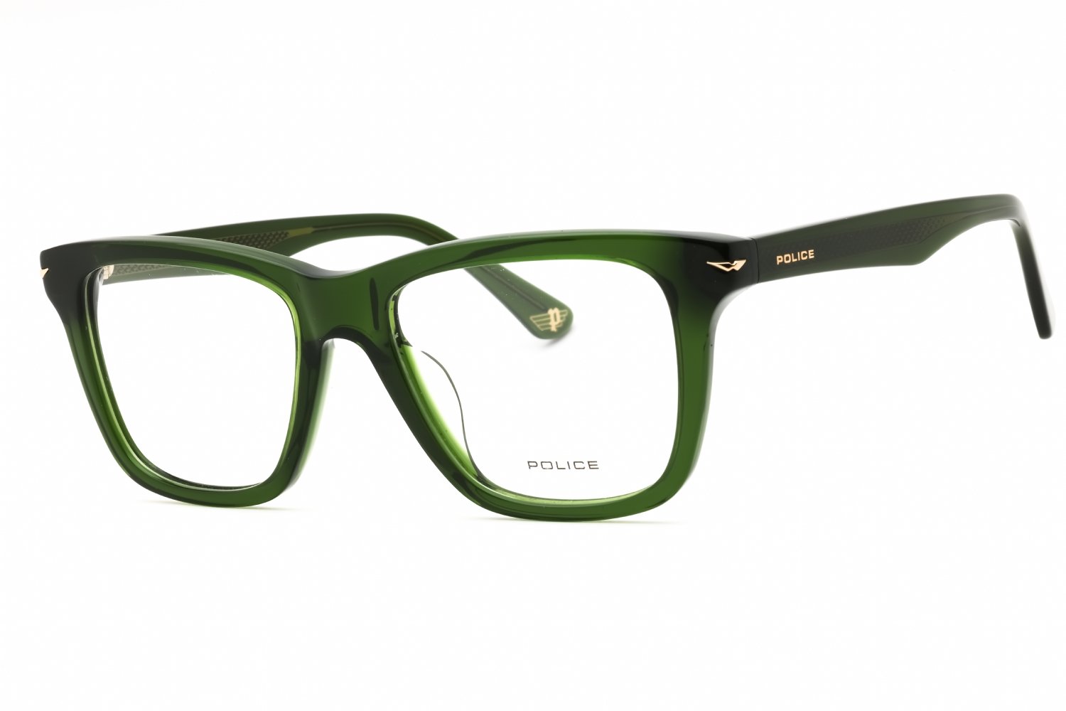 Police VPLN19M SHINY TRANSPARENT GREEN/Clear demo lens 0G61 50-18-145 MM