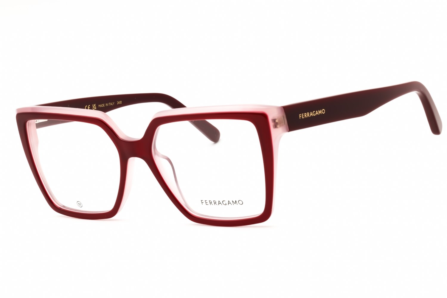 Salvatore Ferragamo SF2950N BURGUNDY/ROSE/Clear demo lens 614 54X16X140