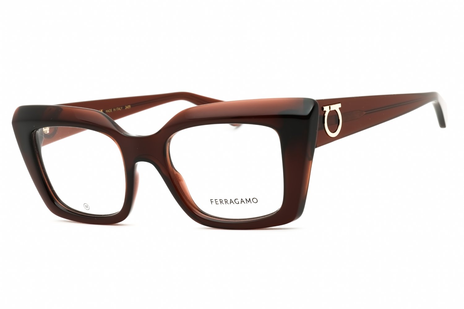 Salvatore Ferragamo SF3008 TRANSPARENT BROWN/clear demo lens 232 50-19-140 MM