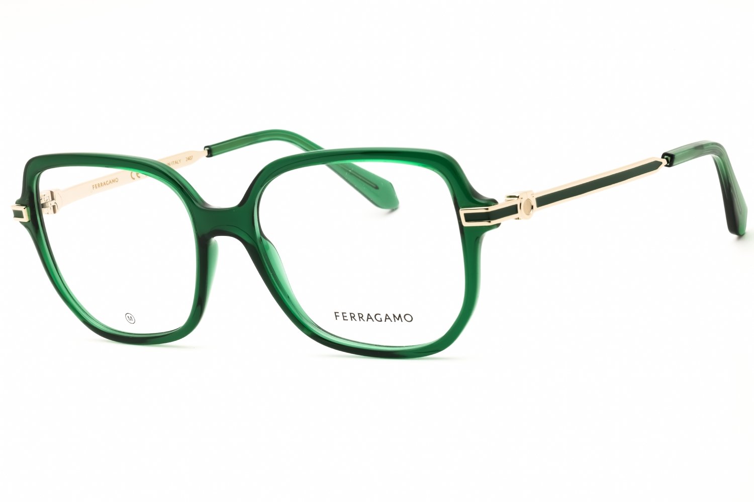 Salvatore Ferragamo SF3012 TRANSPARENT GREEN/clear demo lens 317 53X16X140