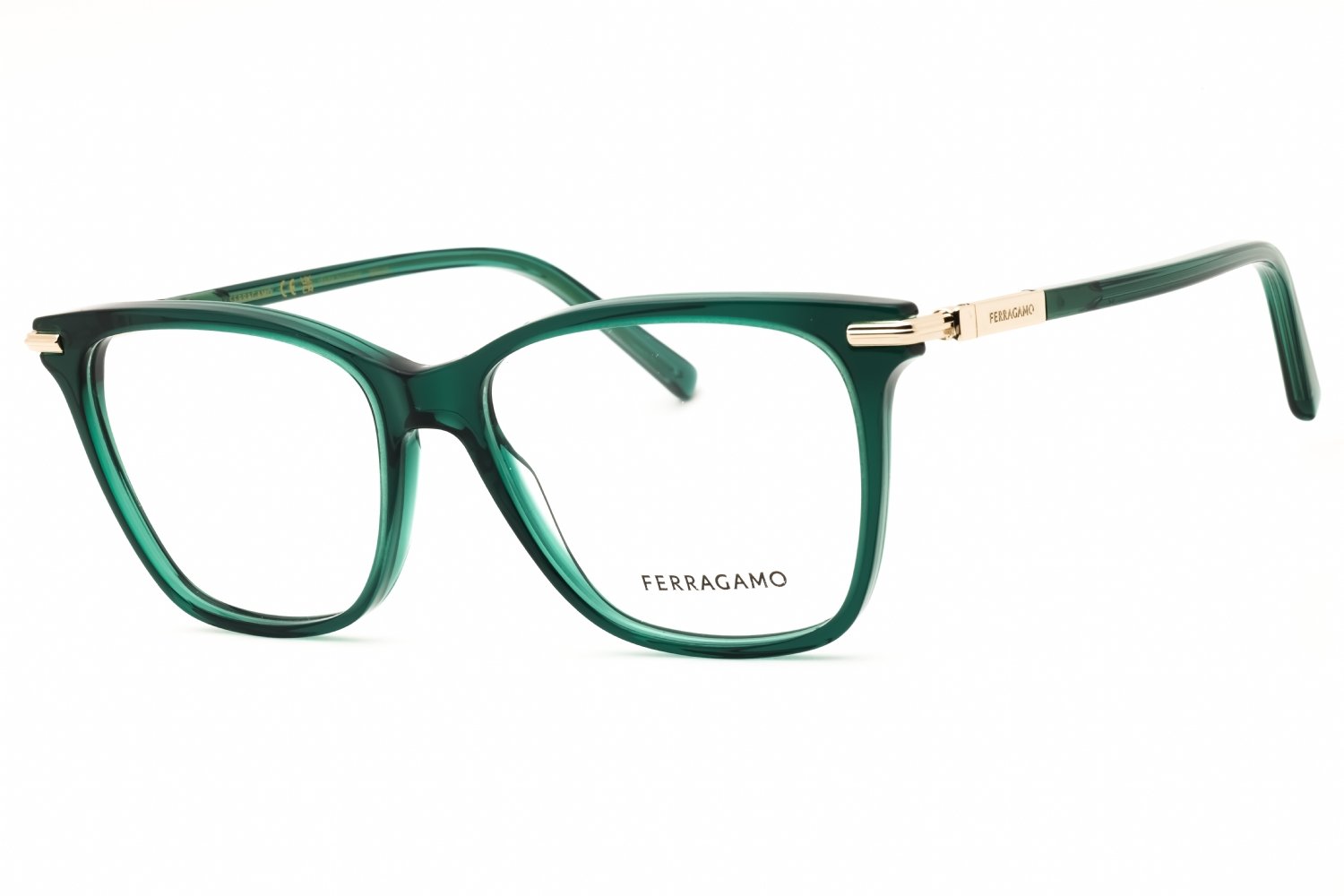 Salvatore Ferragamo SF3013 TRANSPARENT GREEN/clear demo lens 317 53X15X140