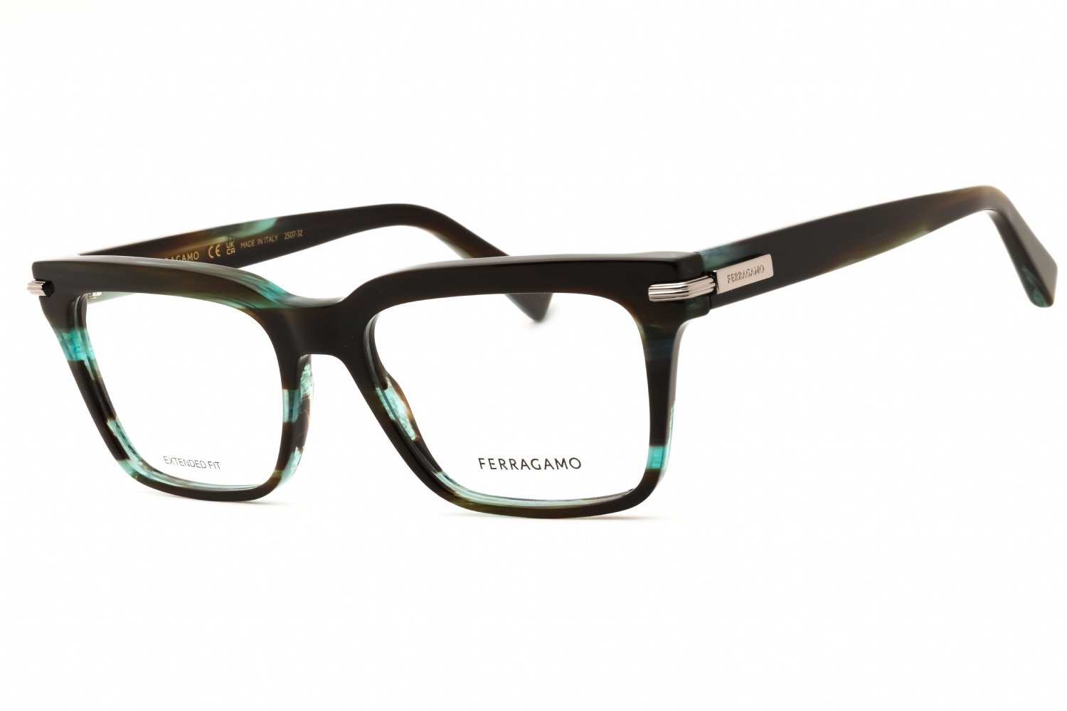 Salvatore Ferragamo SF3014 STRIPED GREEN/clear demo lens 315 55X18X145
