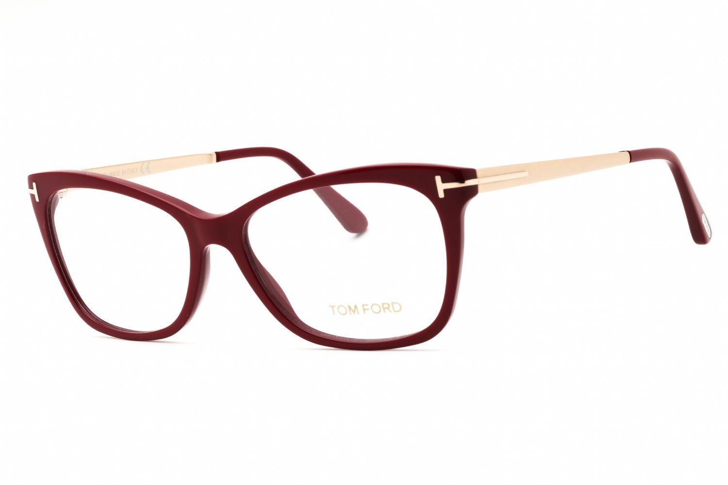 Tom Ford FT5353 shiny bordeaux/clear demo lens 069 54X15X140