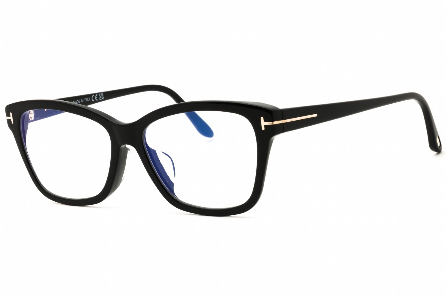 Tom Ford FT5597-F-B shiny black/clear/blue-light block lens 001 54X15X140
