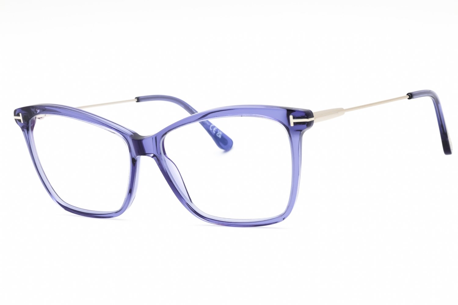 Tom Ford FT5687-B Shiny Transparent Purple / Clear demo lens 081 56X14X140