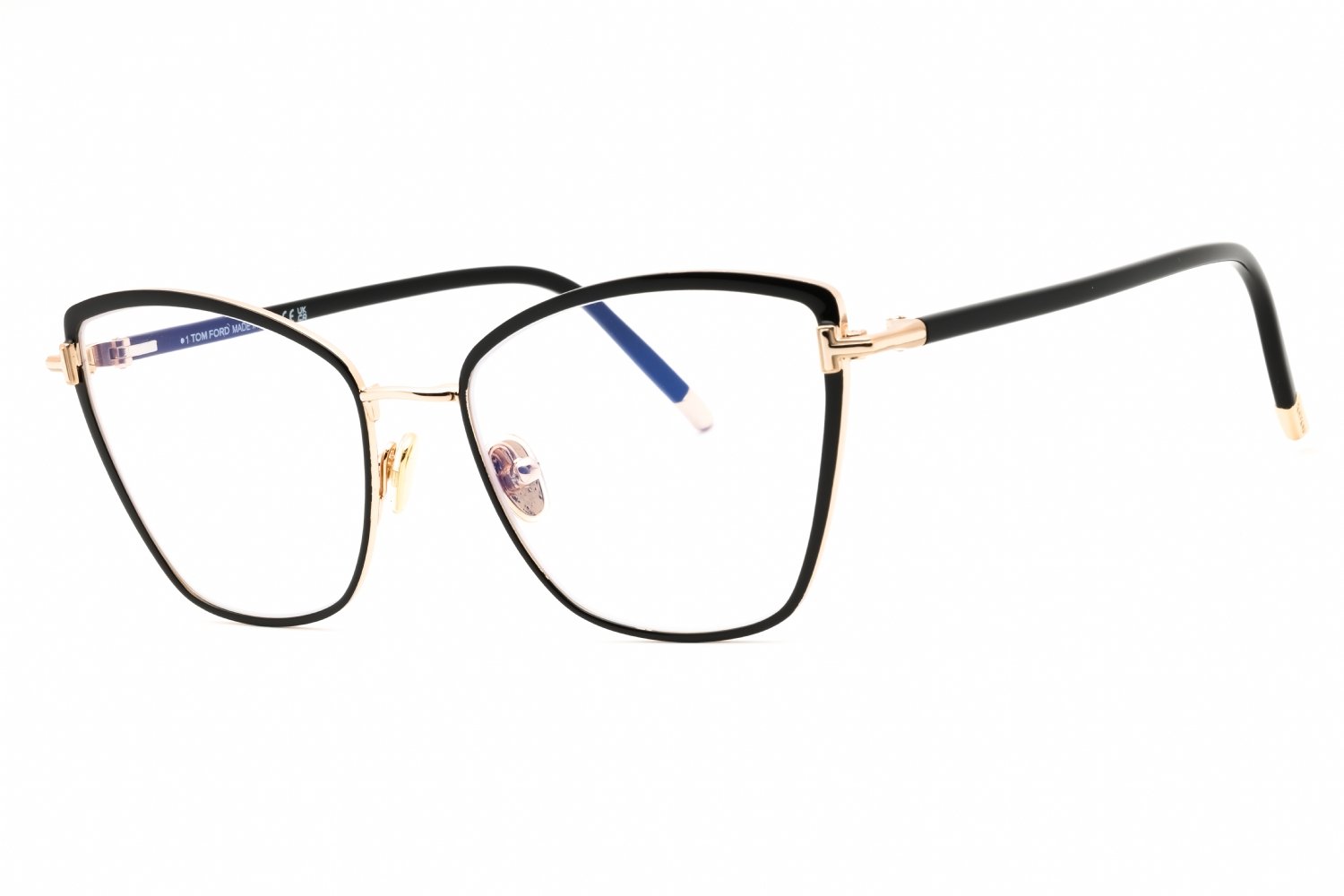 Tom Ford FT5740-B shiny black/Clear/Blue-light block lens 001 54X17X140