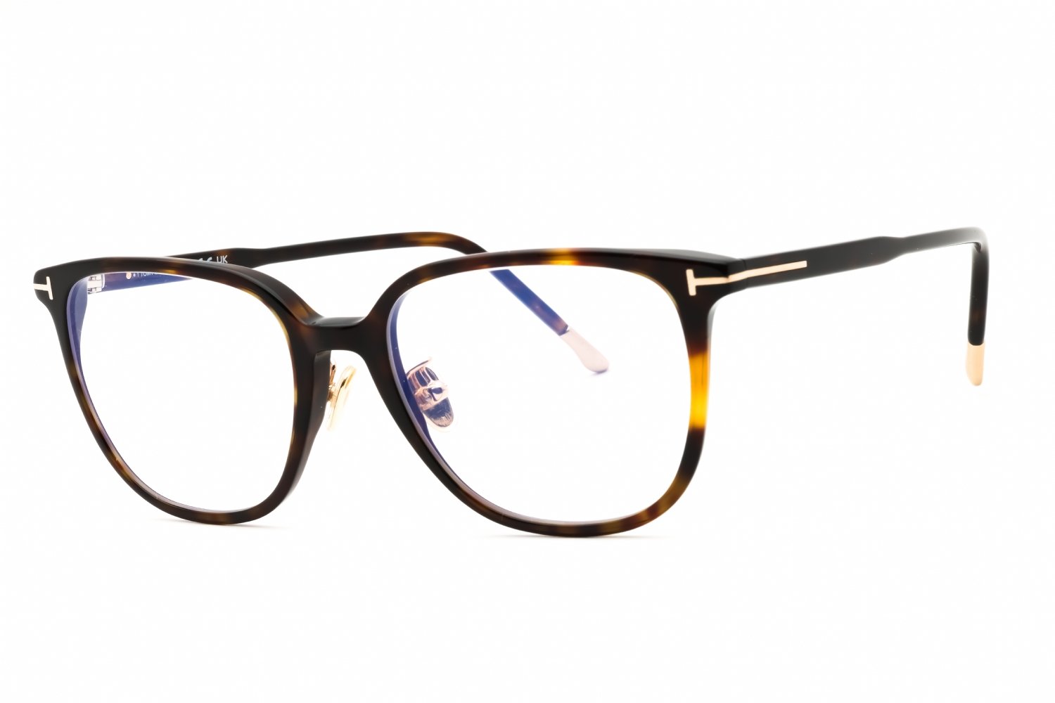 Tom Ford FT5778-D-B Dark havana/Clear/Blue-light block lens 052 53X18X145
