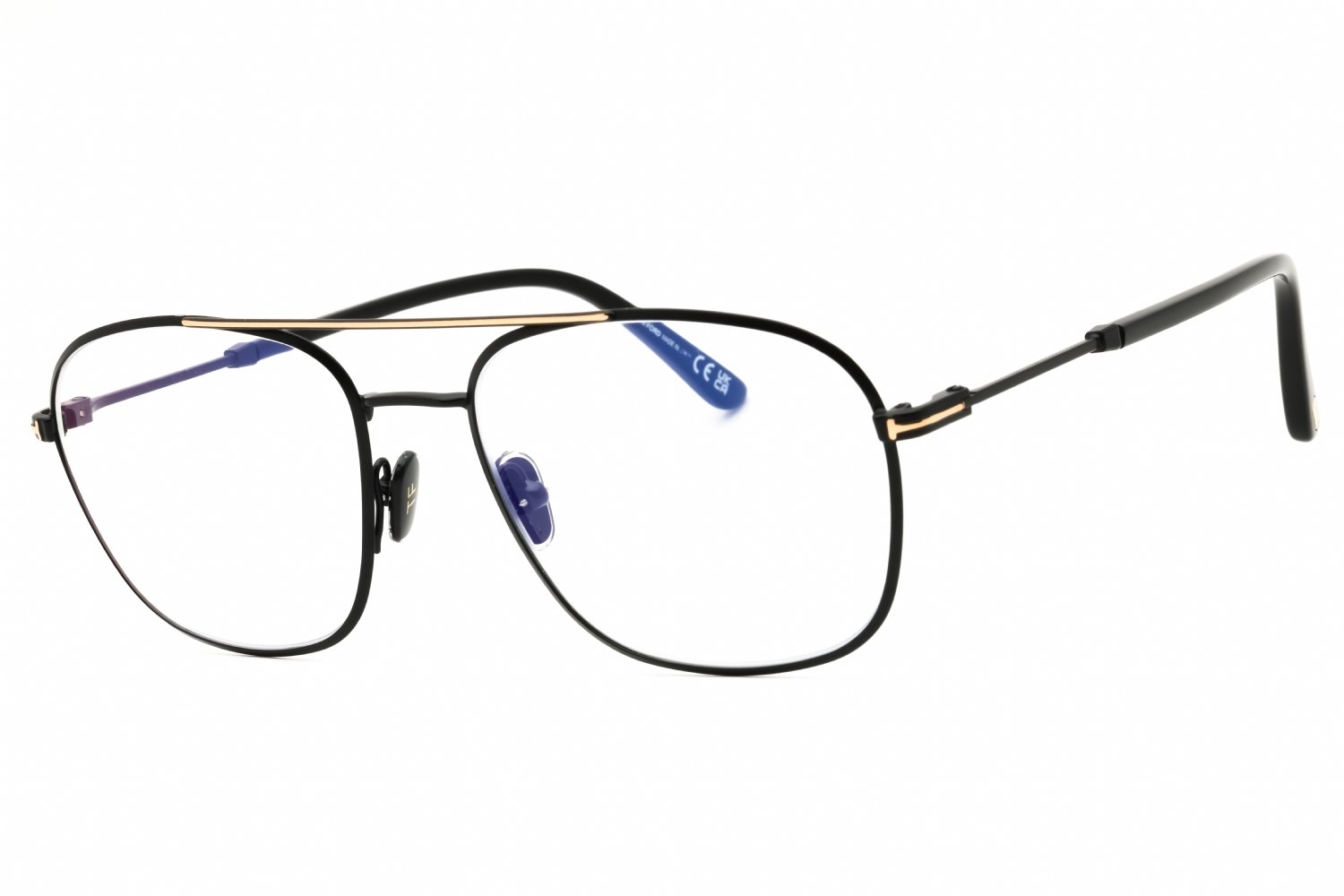 Tom Ford FT5830-B Shiny black/clear/blue-light block lens 001 54X17X145
