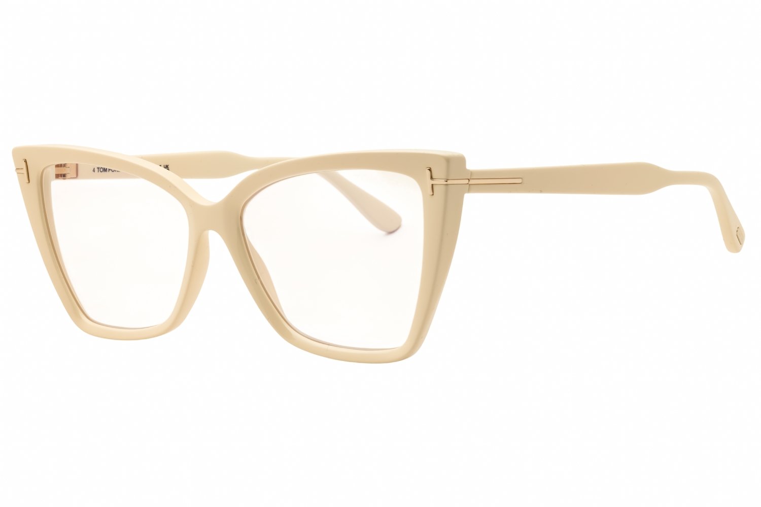 Tom Ford FT5844-B ivory/clear/blue-light block lens 025 55X15X140