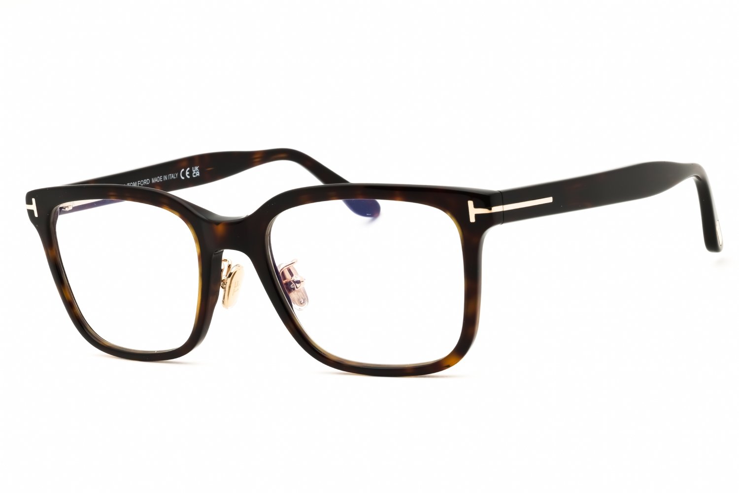 Tom Ford FT5853-D-B dark havana/clear/blue-light block lens 052 55X20X145