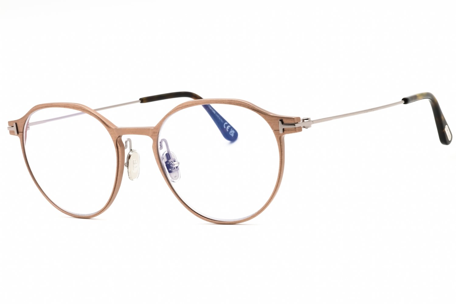 Tom Ford FT5866-B Matte light bronze/Clear/Blue-light block lens 035 52X19X145
