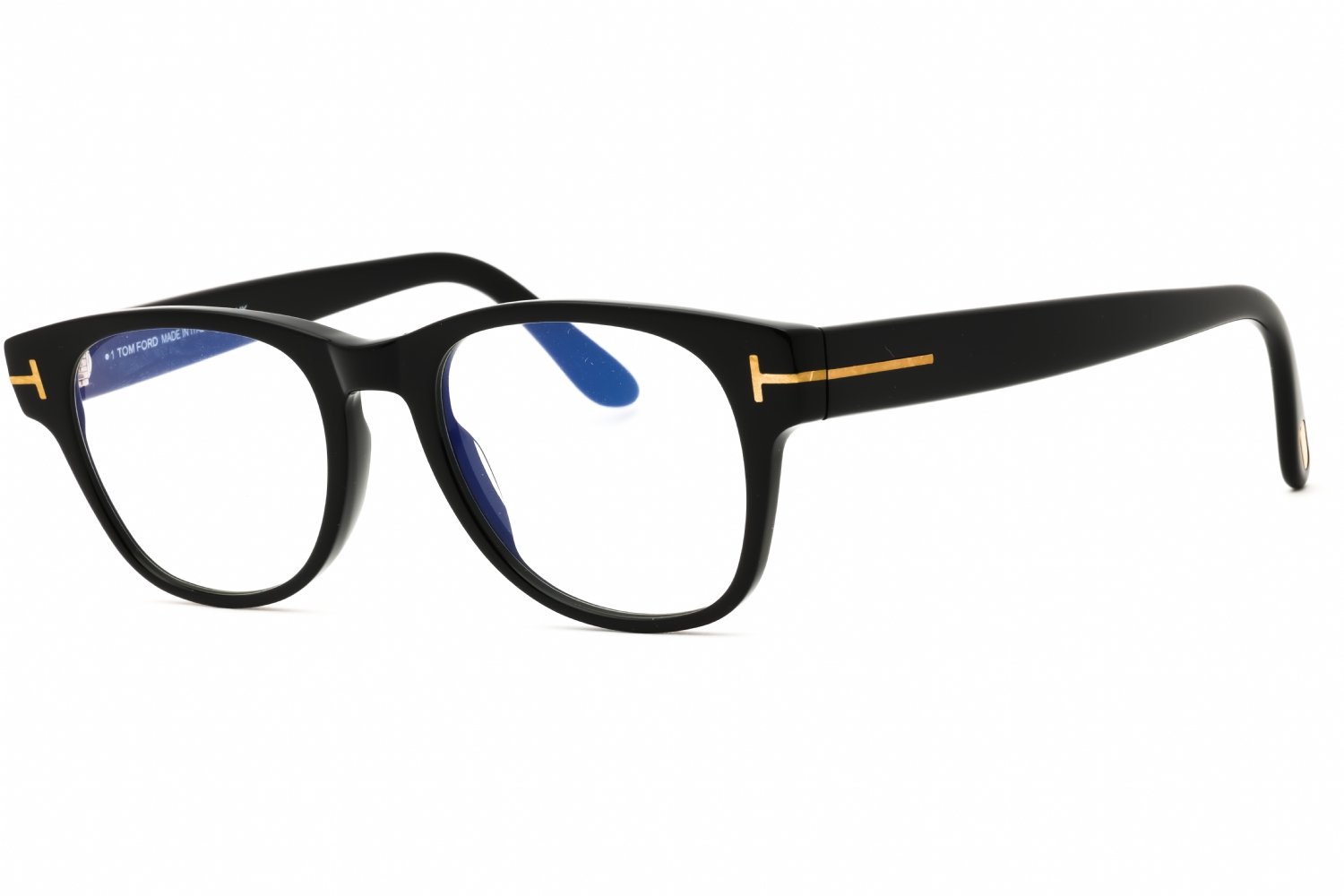 Tom Ford FT5898-B shiny black / clear/blue-light block lens 001 50X19X145