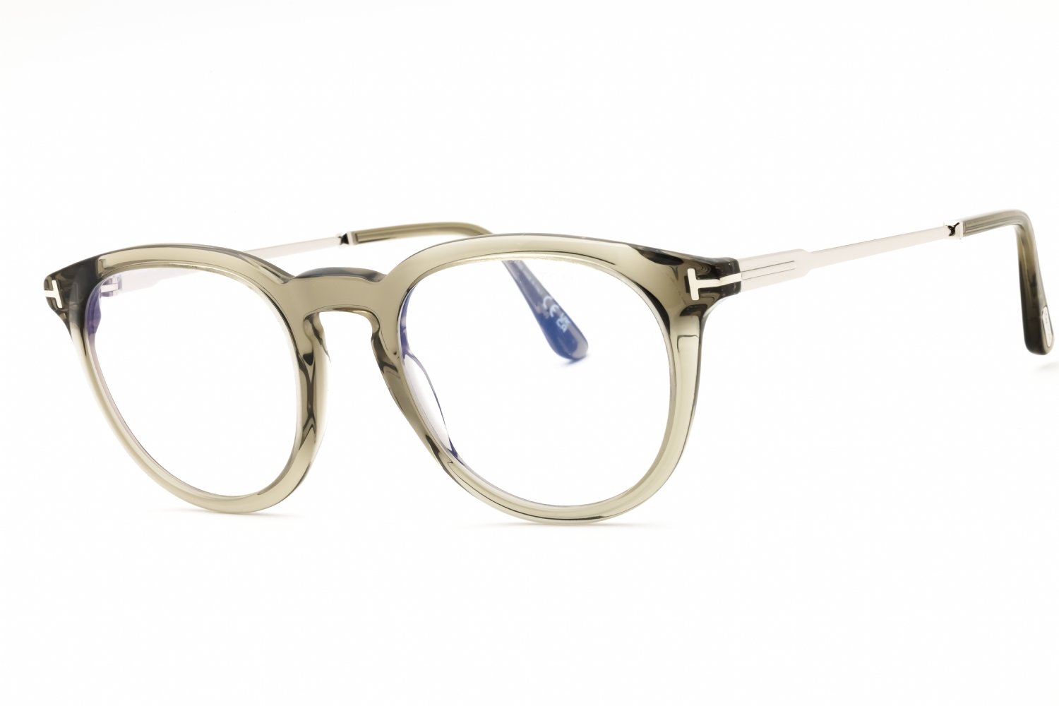 Tom Ford FT5905-B shiny dark green/clear/blue-light block lens 096 49X21X145