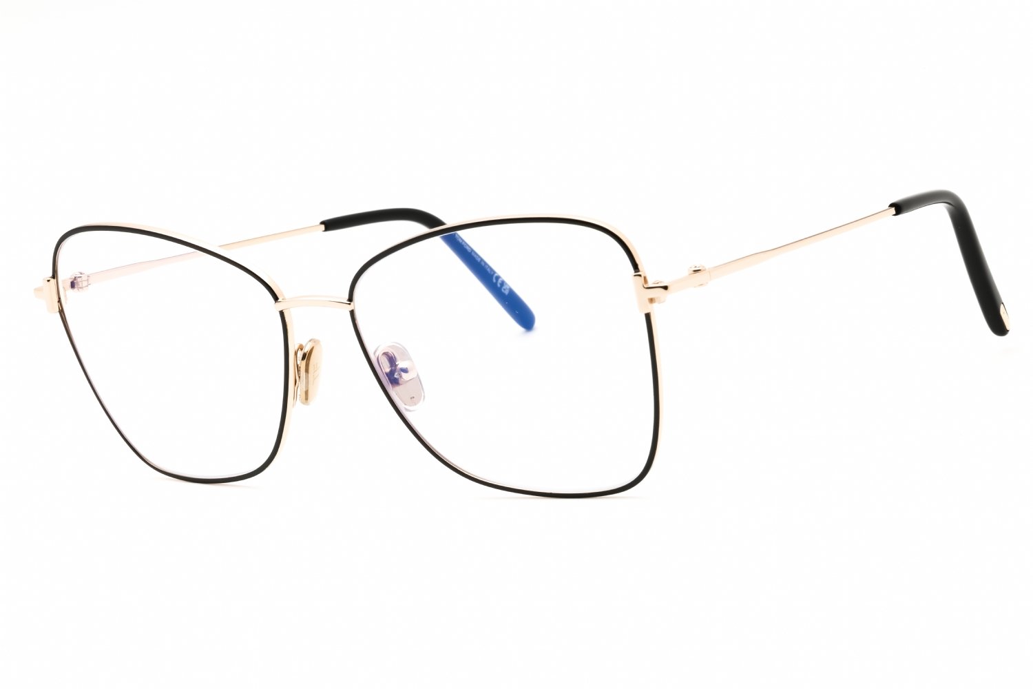 Tom Ford FT5906-B shiny black/clear/blue-light block lens 001 55X15X140