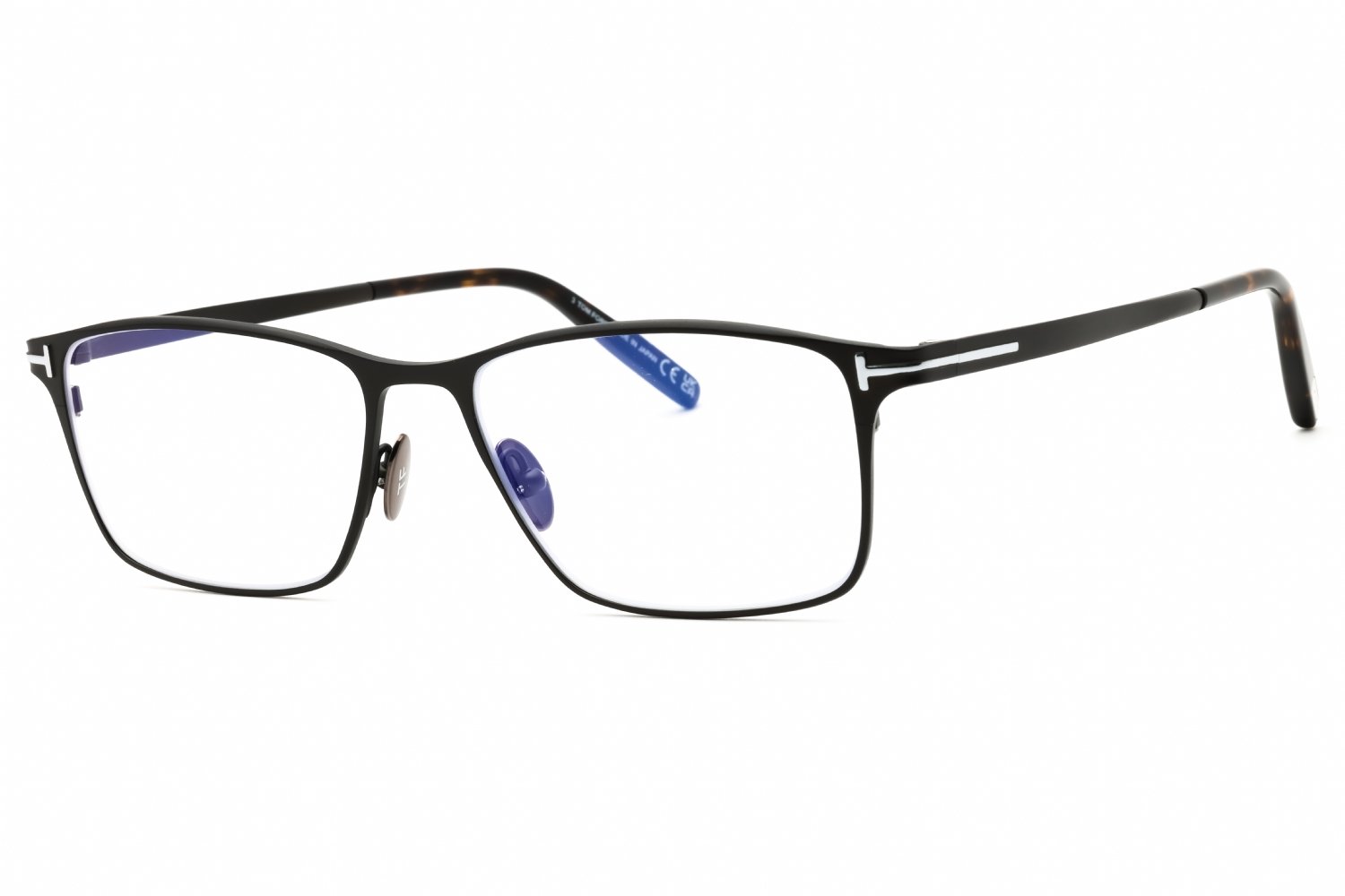 Tom Ford FT5935-B matte gunmetal/clear/blue-light block lens 009 54X16X145