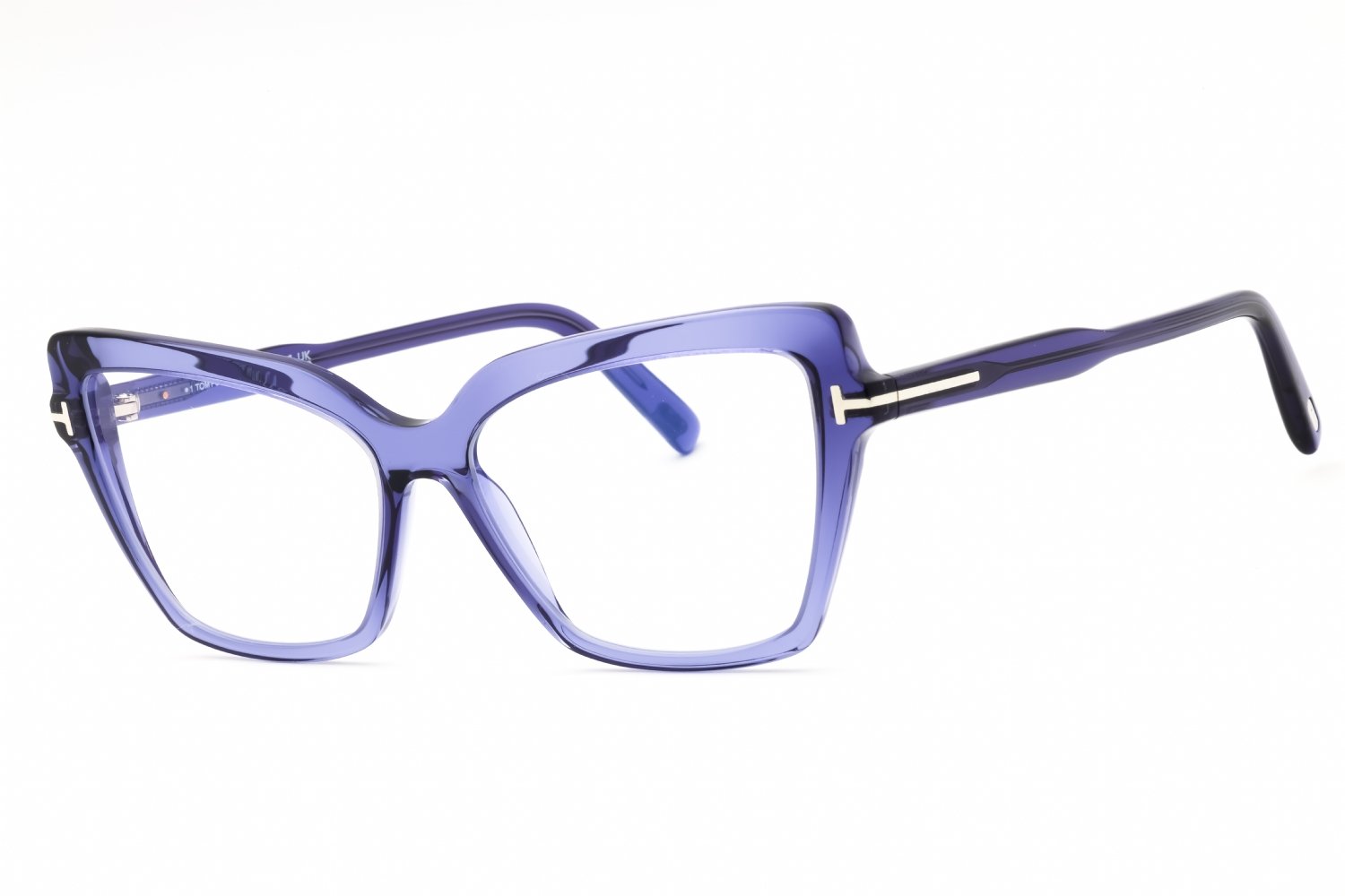 Tom Ford FT5948-B shiny violet/clear/blue-light block lens 081 55X15X140