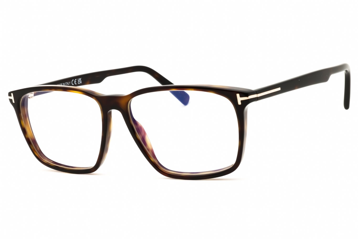 Tom Ford FT5959-B dark havana/clear/blue-light block lens 052 56X14X145