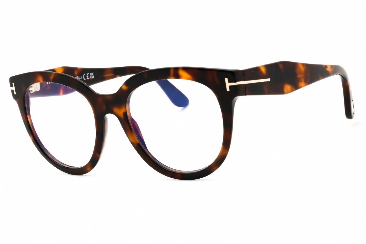 Tom Ford FT5987-B dark havana/clear/blue-light block lens 052 52X19X140