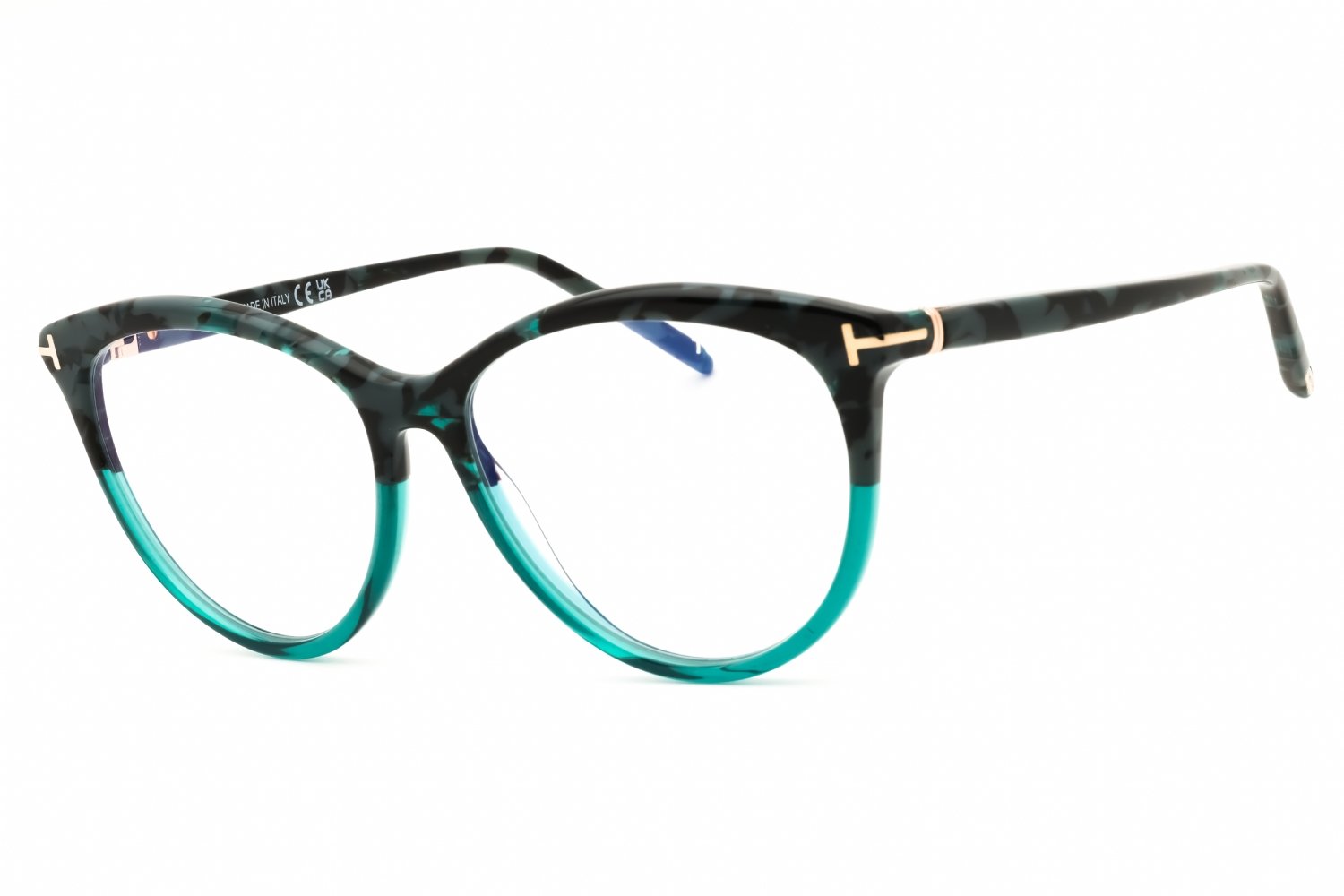 Tom Ford FT5990-B coloured havana/clear/blue-light block lens 055 55X15X135