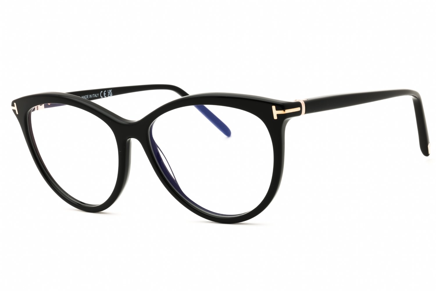 Tom Ford FT5990-B shiny black/clear/blue-light block lens 001 55X15X135