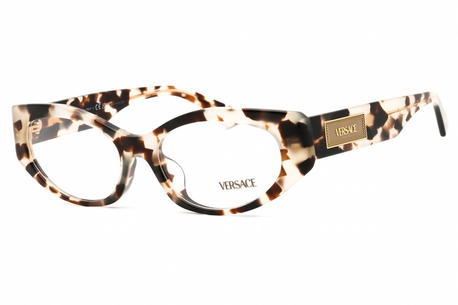Versace 0VE3369F Havana Grey/Clear demo lens 5498 53X17X140