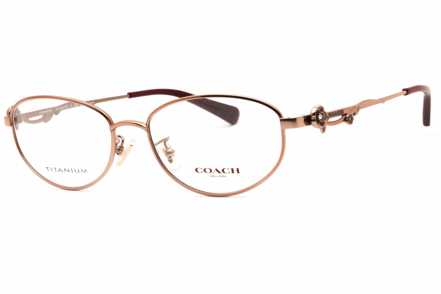 Coach 0HC5161TD Shiny Rose Gold/Clear demo lens 9331 54-17-145 MM