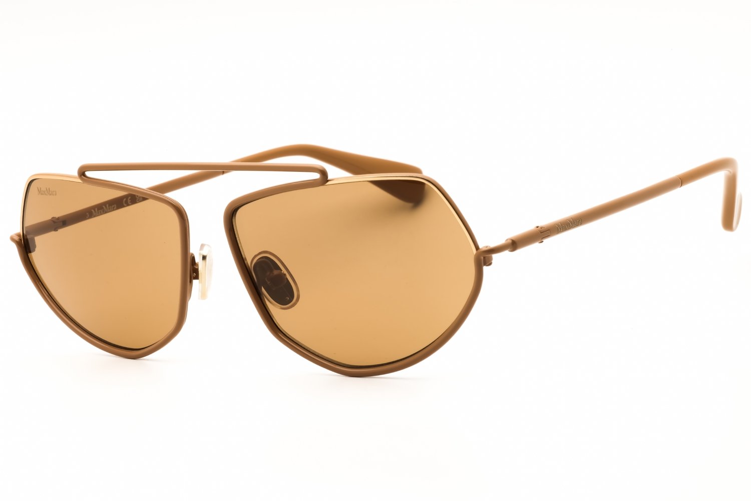 Max Mara MM0165 shiny light brown / brown 45E 60X14X135
