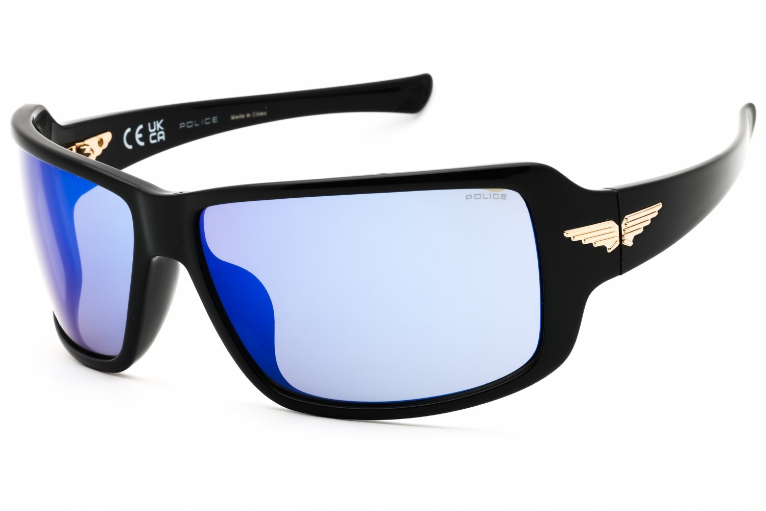 Police SPLN37 SHINY BLACK / SMOKE/MIRROR BLUE 0Z42 65-14-115 MM