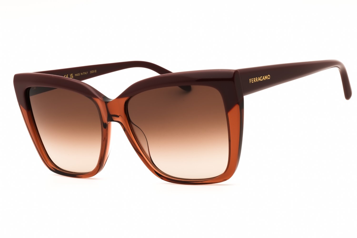 Salvatore Ferragamo SF1102S BURGUNDY/TRANSPARENT BROWN/Brown Gradient 619 58X16X140