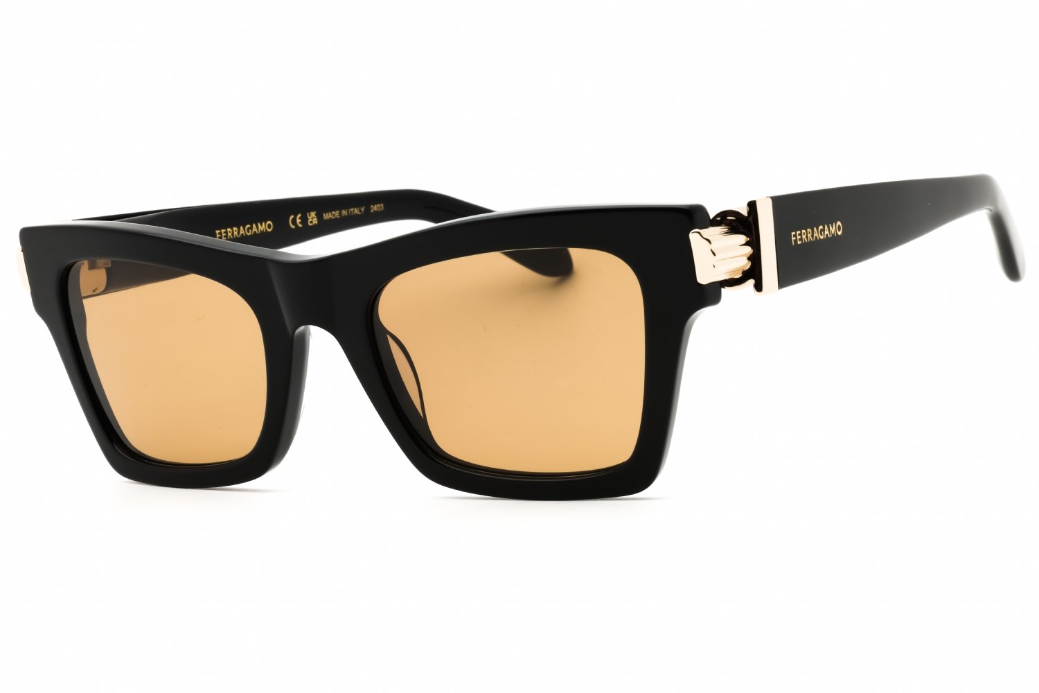 Salvatore Ferragamo SF2013S BLACK/GOLD/Gold Brown 011 52X21X135