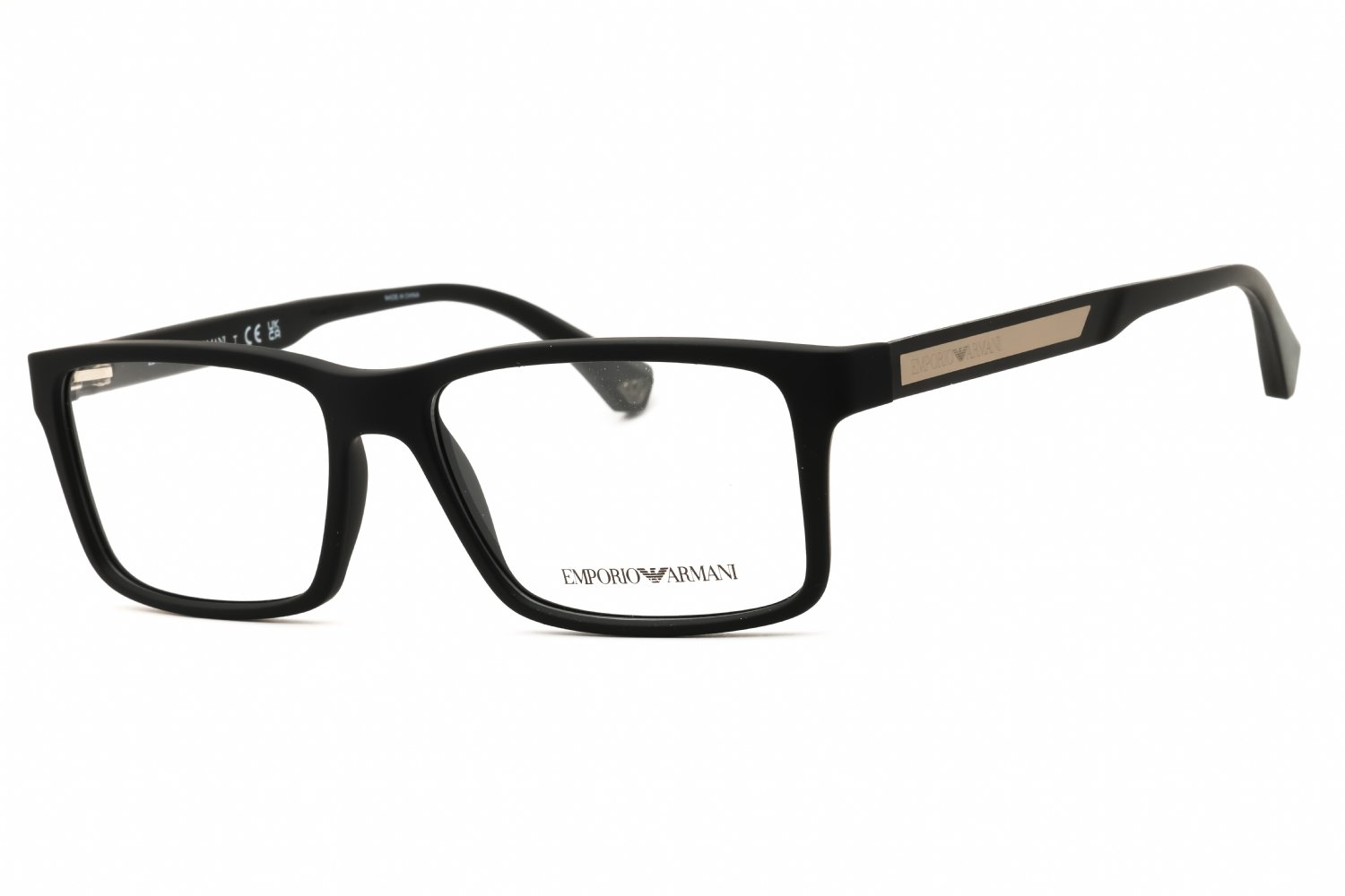 Emporio Armani EA3038 Black Rubber / clear demo lens 5063 54X16X140