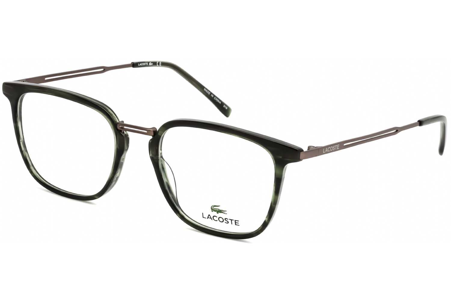 Lacoste L2853PC Havana/striped Green / Clear Lens 220 52-19-145 MM