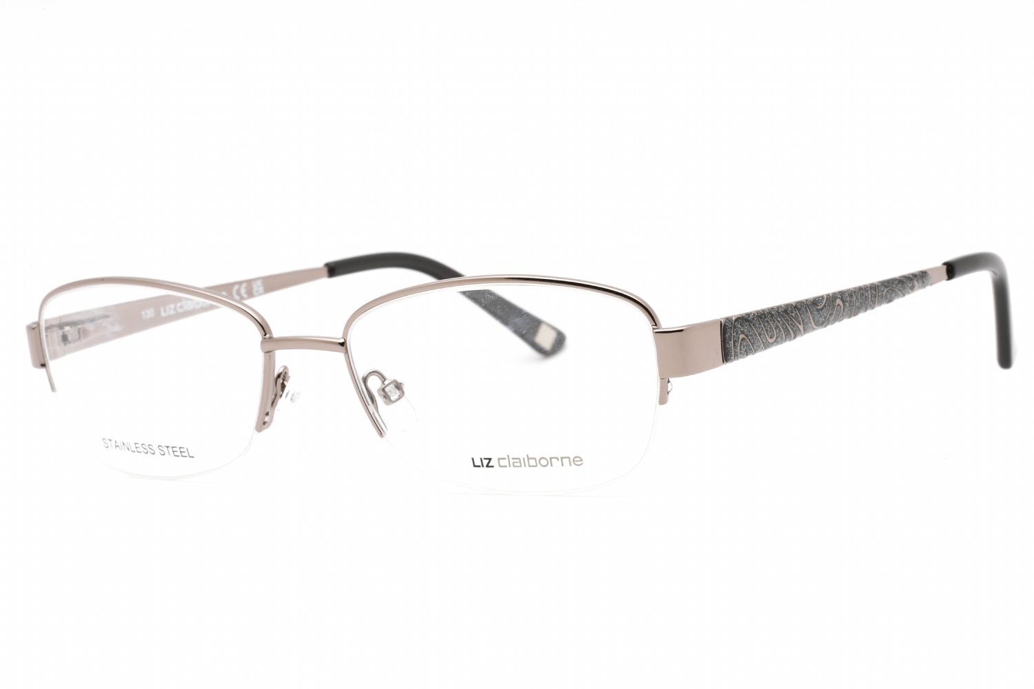 Liz Claiborne L 611 Ruthenium / Clear demo lens 01C5 00 52-17-130 MM